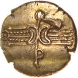 Dubnovellaunos Branch. II Type. c.25-10 BC. Celtic gold stater. 17mm. 5.48g.