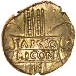 Tasciovanos Tascio Ricon. Ring Type. c.25BC-AD10. Celtic gold stater. 19mm. 5.46g.