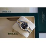 ROLEX DATEJUST - 18k GOLD & STEEL with BLACK 'BATTON' DIAL