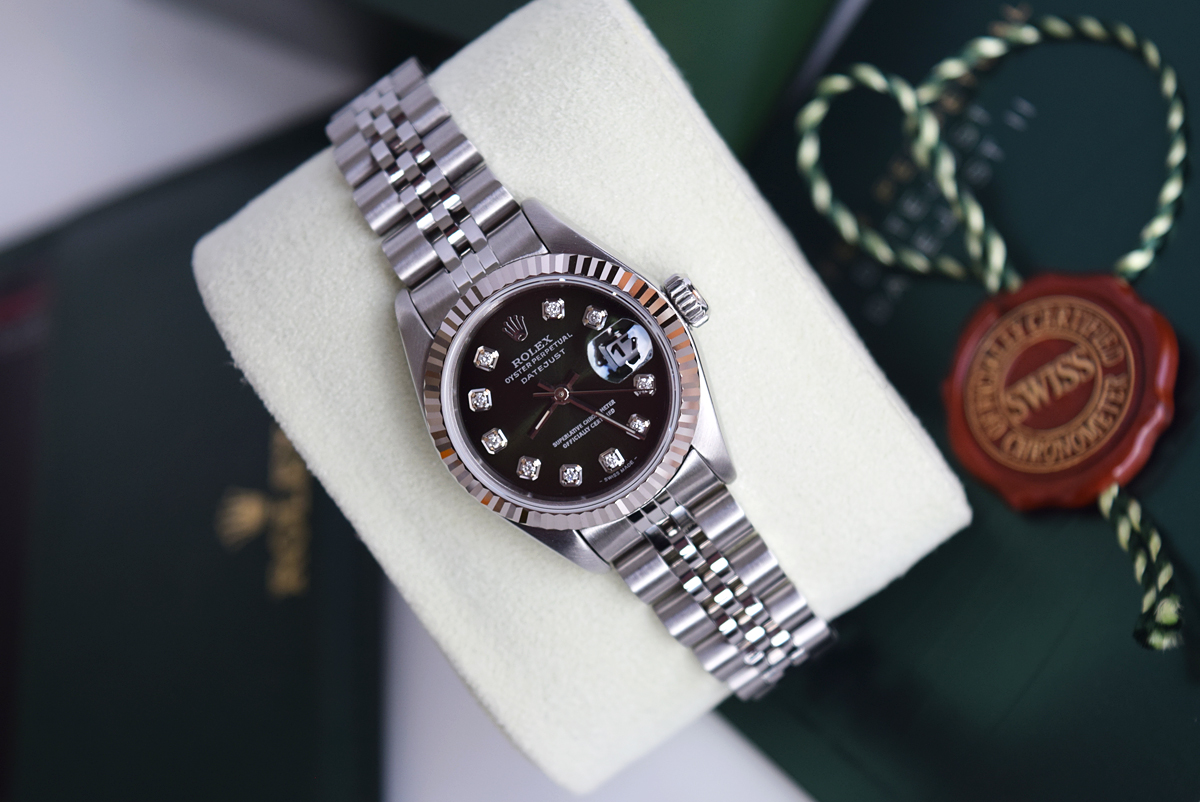 ROLEX Datejust (Ladies) - 18K WHITE GOLD & STAINLESS STEEL with GREEN DIAL - Image 10 of 14