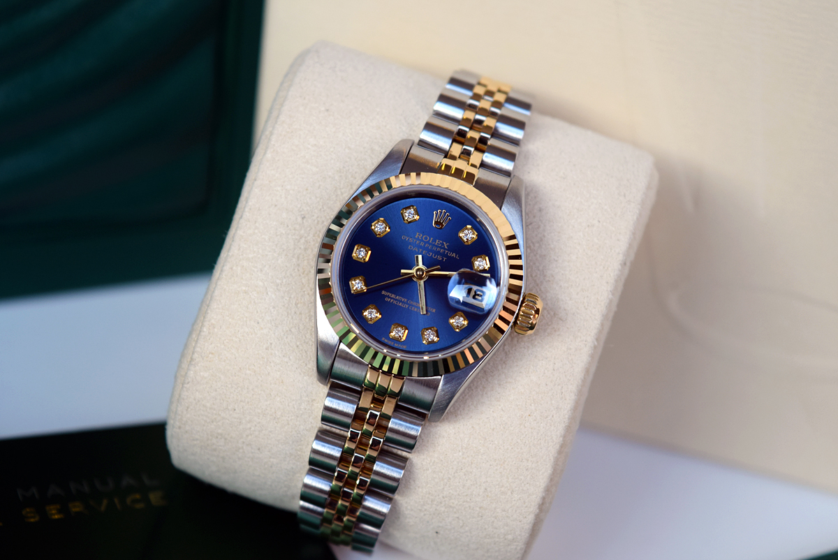 ROLEX Datejust (Ladies) - 18K GOLD & STAINLESS STEEL with NAVY BLUE DIAL - Image 4 of 12