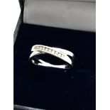 9ct WHITE GOLD DIAMOND RING