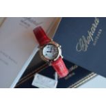 *Gorgeous* Diamond Chopard 'Happy Sport' - Cherry Red Leather Strap