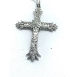 3.70ct DIAMOND ENCRUSTED CROSS SET IN WHITE GOLD