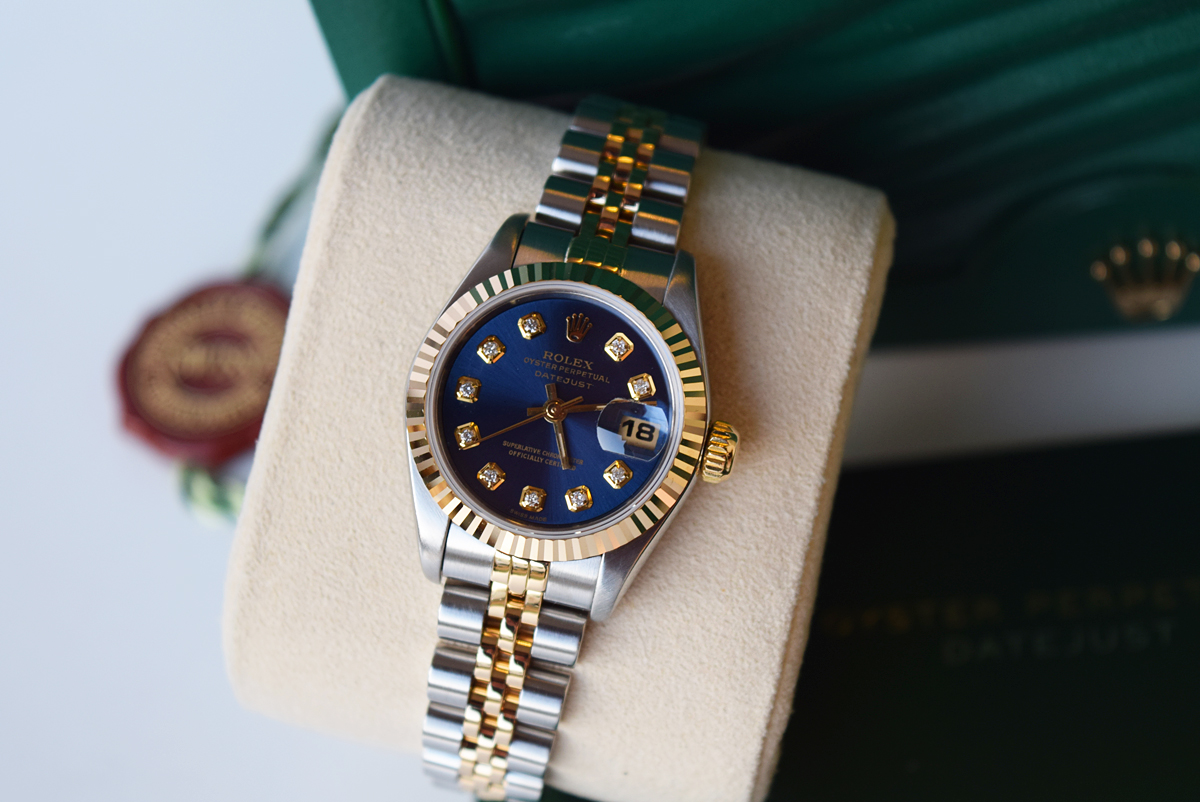 ROLEX Datejust (Ladies) - 18K GOLD & STAINLESS STEEL with NAVY BLUE DIAL - Image 9 of 12