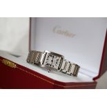 CARTIER Ladies Tank - Stainless Steel with White Dial / Roman Numerals