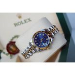 ROLEX Datejust (Ladies) - 18K GOLD & STAINLESS STEEL with NAVY BLUE DIAL