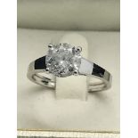 1.72ct DIAMOND SOLITAIRE RING SET IN WHITE METAL MARKED 750