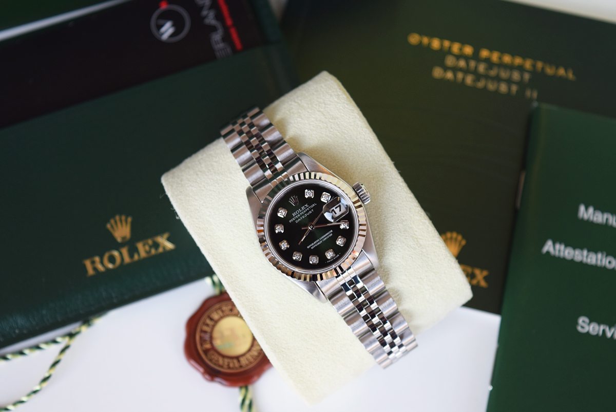 ROLEX Datejust (Ladies) - 18K WHITE GOLD & STAINLESS STEEL with GREEN DIAL - Image 12 of 14