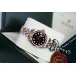 ROLEX Datejust (Ladies) - 18K GOLD & STAINLESS STEEL with BLACK - DIAMOND DIAL