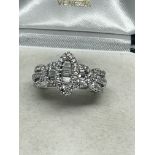 18ct WHITE GOLD MARQUISE DIAMOND CLUSTER RING