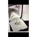 6.00ct DIAMOND SOLITAIRE RING SET IN WHITE METAL