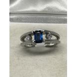 14k SAPPHIRE & DIAMOND RING