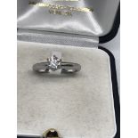 14k WHITE GOLD 0.50ct DIAMOND SOLITAIRE RING