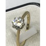 18k YELLOW GOLD DIAMOND SOLITAIRE 0.60ct