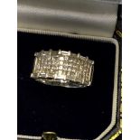 18ct WHITE GOLD BAND SET WITH 1.28ct DIAMOND