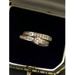 9ct GOLD DIAMOND WEDDING SET OF 2 RINGS