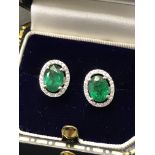 18ct EMERALD & DIAMOND EARRING 2.00ct OF EMERALDS