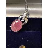 9ct GOLD 4.00ct RUBY PENDANT & CHAIN