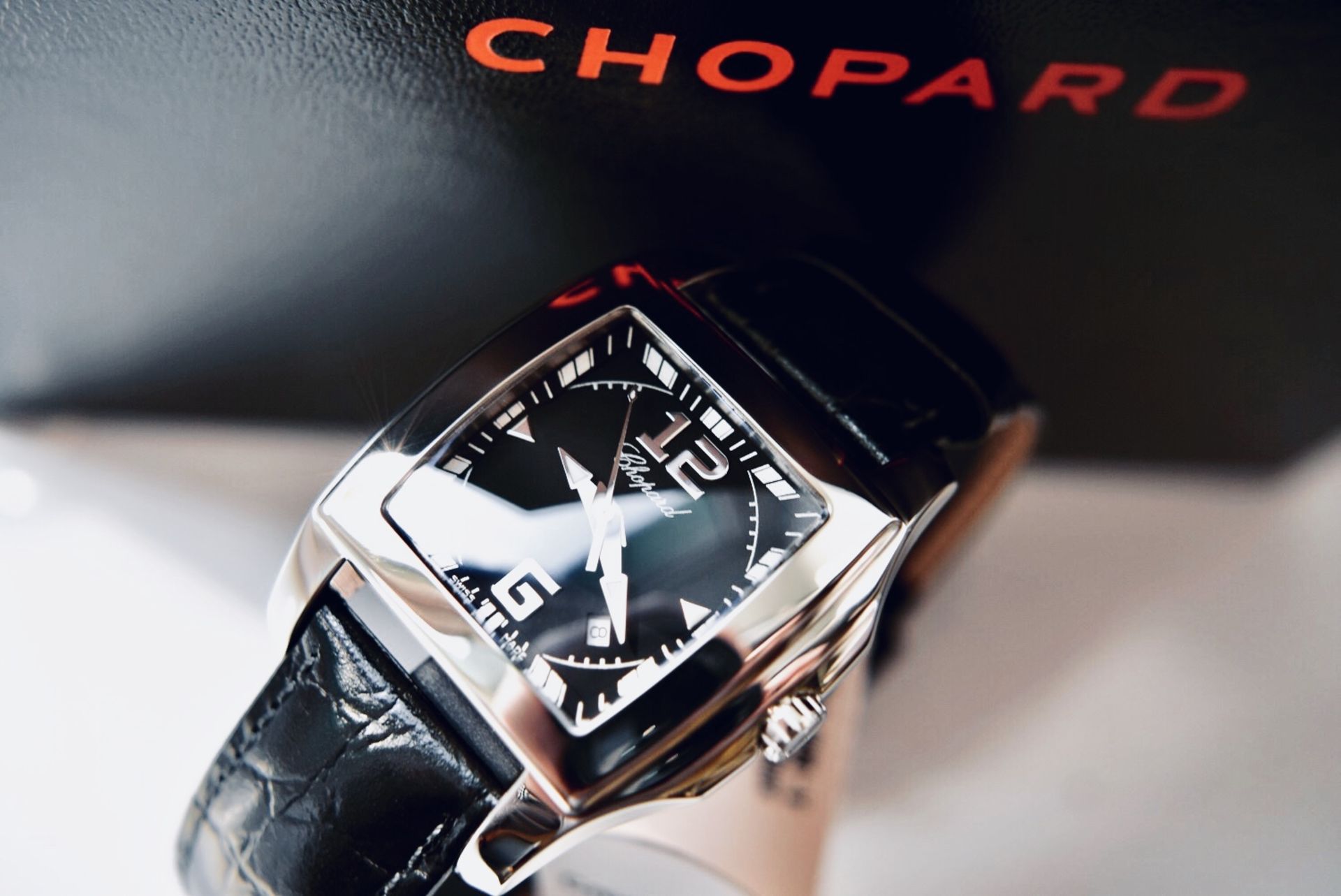 *Stunning* Chopard Two O Ten - Black Dial & Black Croco Bracelet