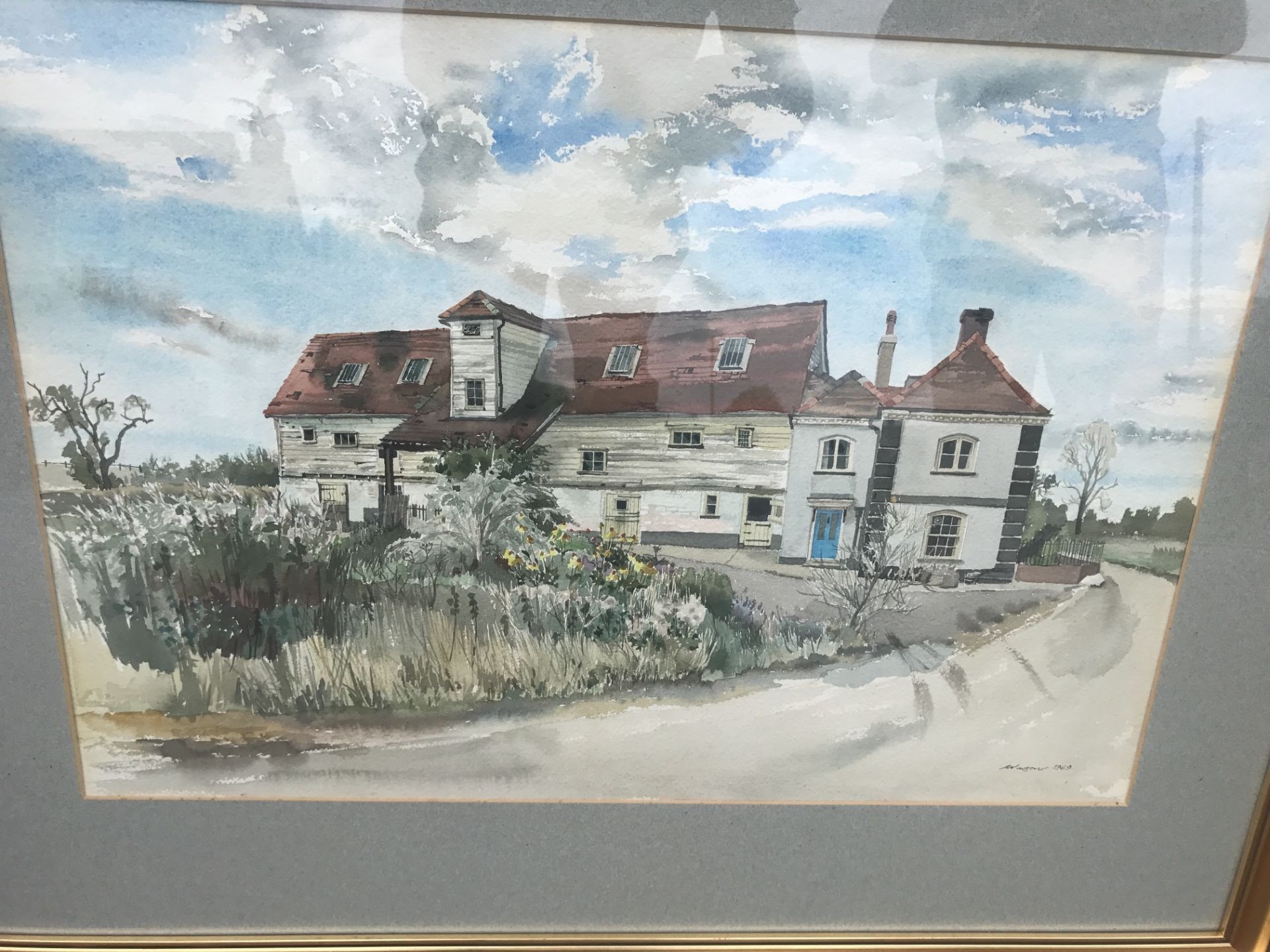 Large original watercolour of MOOR MILL ST ALBANS by Peter Wagon - Image 3 of 4