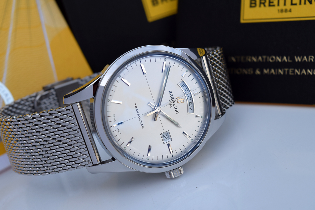 BREITLING - TRANSOCEAN DAY & DATE (A45310) * SILVER DIAL - Image 7 of 12