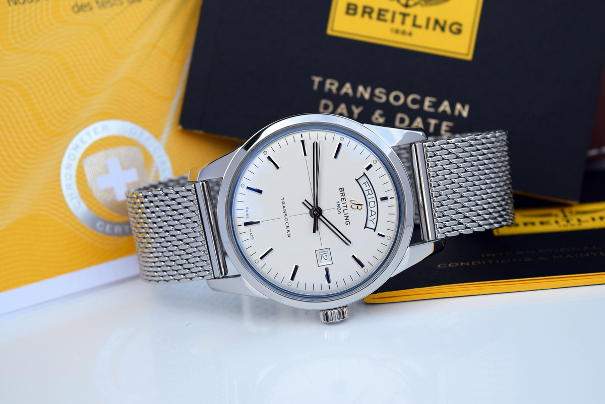 BREITLING - TRANSOCEAN DAY & DATE (A45310) * SILVER DIAL - Image 12 of 12