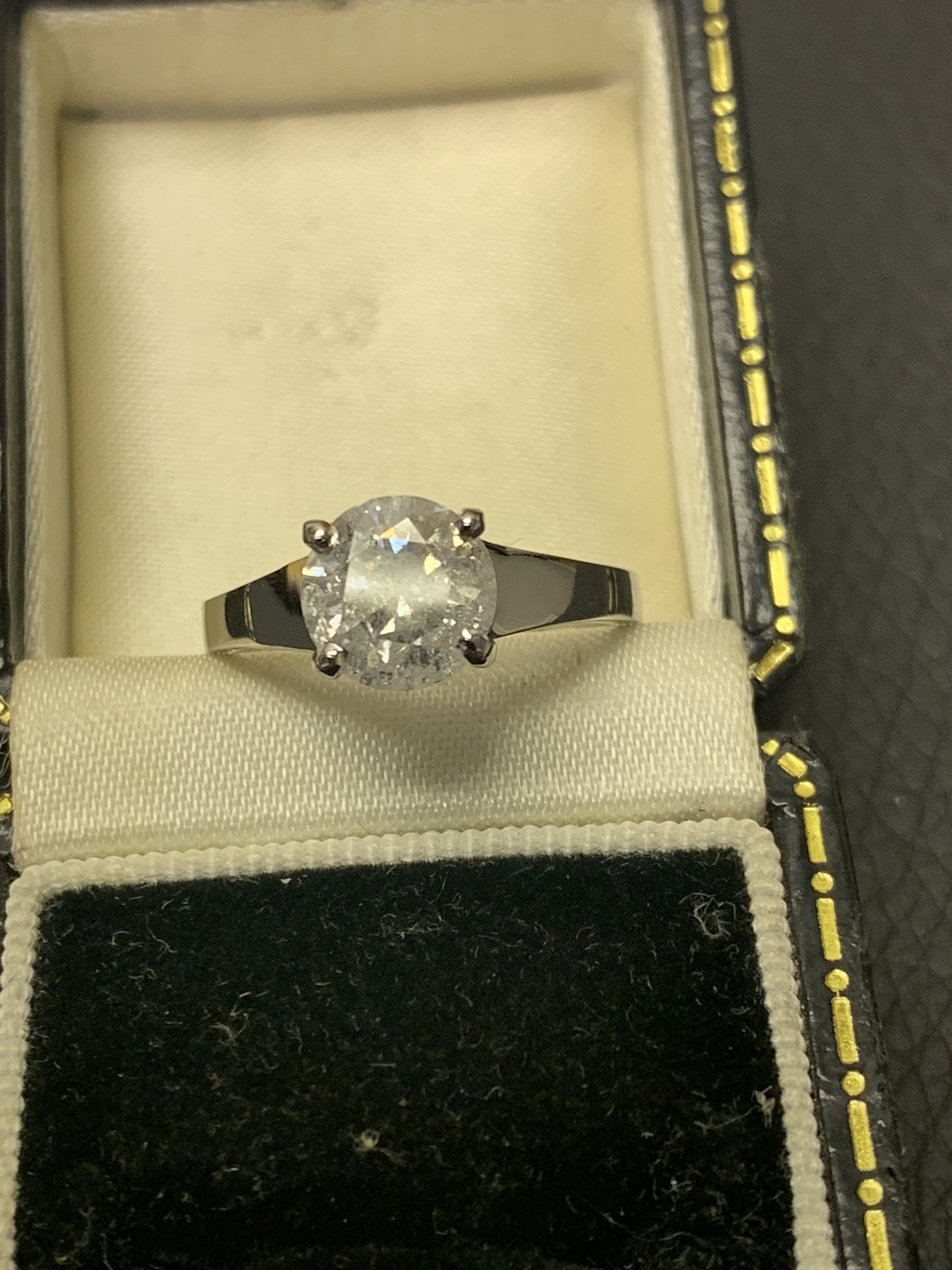 1.51ct DIAMOND SOLITAIRE RING SET IN WHITE METAL MARKED 14k - Image 2 of 2