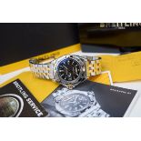 BREITLING - GALACTIC 41 'BIG DATE' (B49350) - GOLD & STEEL / BLACK DIAL