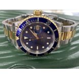GENTS S/S & GOLD ROLEX SUBMARINER WATCH - WITH ROLEX PAPERS
