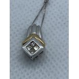 10k GOLD DIAMOND SET PENDANT & CHAIN