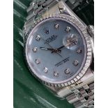 GENTS ROLEX DATEJUST - BLUE DIAL WITH DIAMONDS