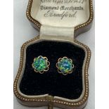 9ct GOLD FIERY OPAL SET EARRINGS