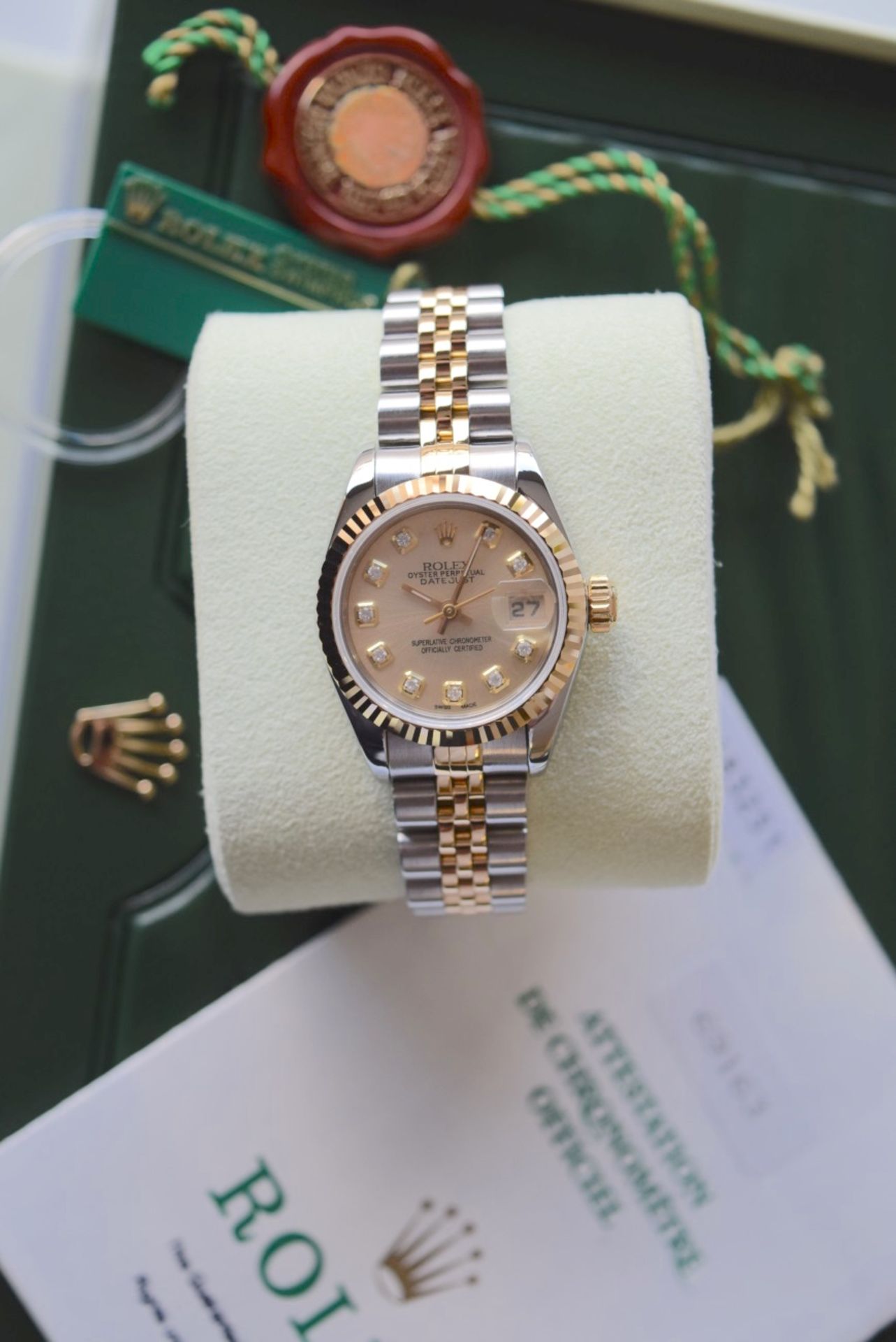 Rolex Datejust 18K Gold/ Steel 'Champagne' Diamond-set (FULL SET) - Image 2 of 9