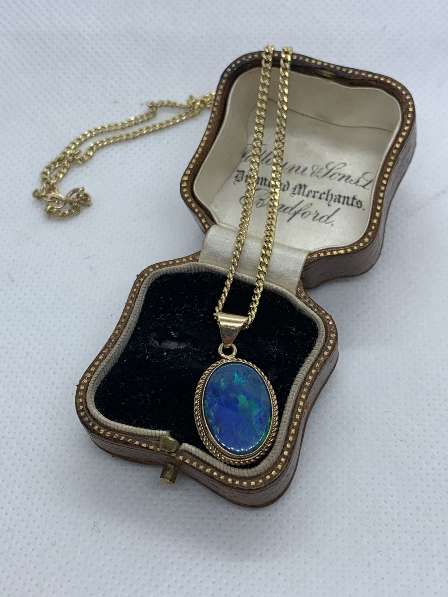 9ct GOLD LARGE OPAL SET PENDANT WITH 9ct GOLD CHAIN