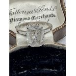 IMPRESSIVE 5.02ct DIAMOND SOLITAIRE RING SET IN WHITE METAL