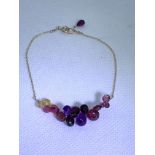 9ct GOLD TOURMALINE GEM SET BRACELET