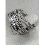 5 x 18ct WHITE GOLD DIAMOND SET STACKER RINGS