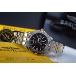 BREITLING - 18K GOLD & STEEL GALACTIC 41 (B49350) / BLACK DIAL