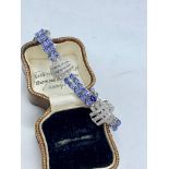 STUNNING FINE 14ct WHITE GOLD 12.00ct DIAMOND & TANZANITE BRACELET