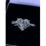 3.00ct HEART SHAPED DIAMOND SOLITAIRE RING SET IN 18ct WHITE GOLD