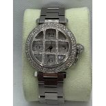 DIAMOND SET S/STEEL CARTIER PASHA WATCH