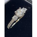 1.26ct DIAMOND RING SET IN WHITE GOLD 0.78ct + 0.48ct