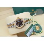 Rolex Jubilee Datejust 18K Gold/ Steel - Glossy Black Diamond-set Dial