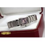 *STUNNING* CARTIER LADIES TANK - STEEL with a MOTHER OF PEARL DIAL (W51028Q3)