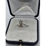 2.55ct DIAMOND SOLITAIRE RING SET IN WHITE METAL