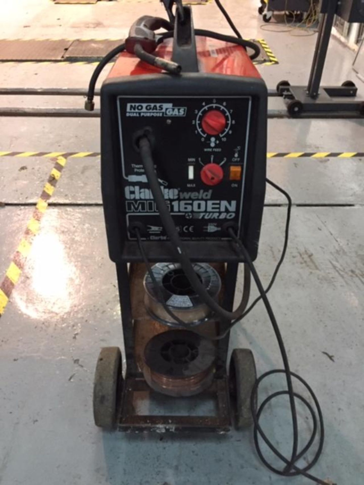 Clark 160 turbo Mick Welder with Trolley and extra wire