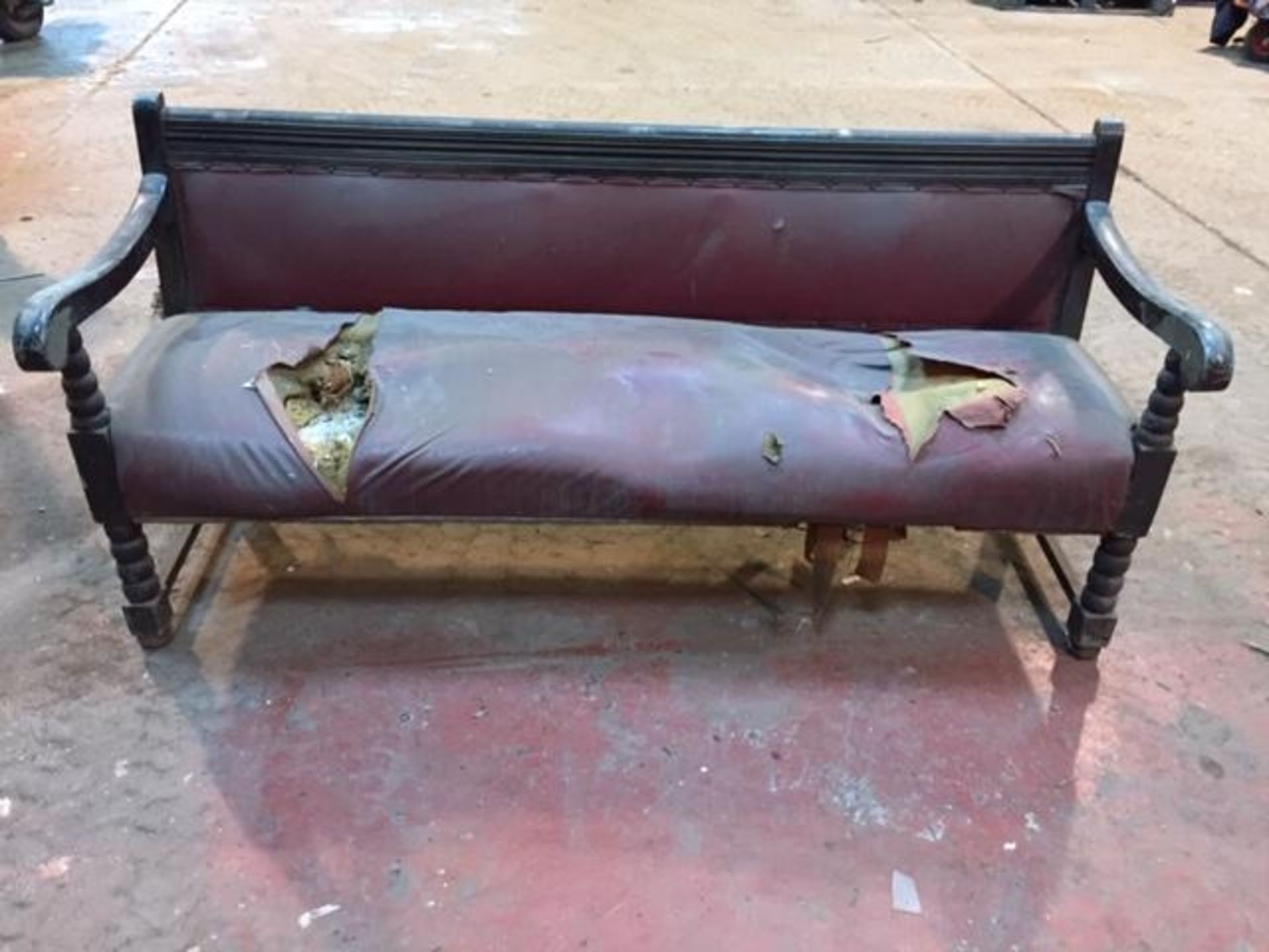 Old pub bench structurally very strong needs upholstery 6ft 4 long