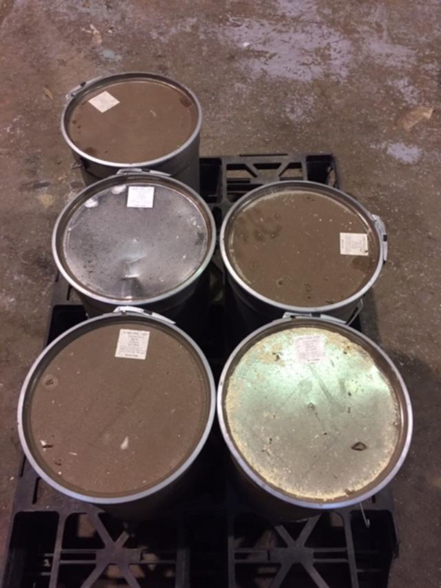 Five large tins grey floor paint - Image 2 of 4