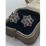 3.06ct DIAMOND DAISY CLUSTER EARRINGS SET IN WHITE GOLD